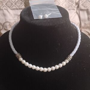 Elegant Pearl Necklace and Earring Set